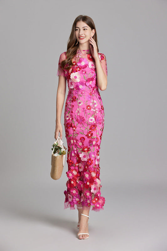 Lara | Elegantes Blumenkleid aus Mesh