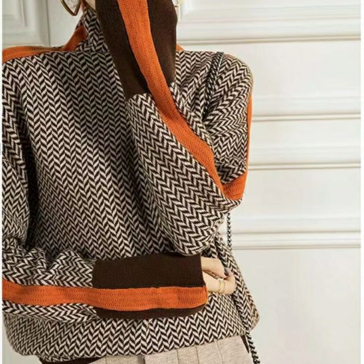 Emma | Damen Strickpullover mit geometrischem Muster