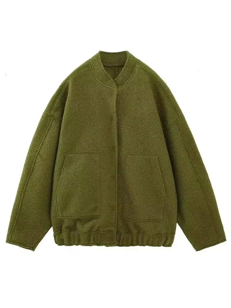 Karin | Damen Winterjacke mit Knöpfen und lockerer Passform