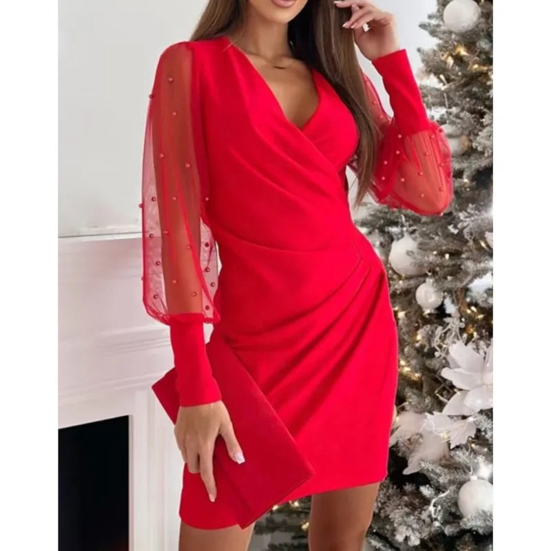 Verena | Elegantes Winterkleid für Damen mit transparenten Ärmeln