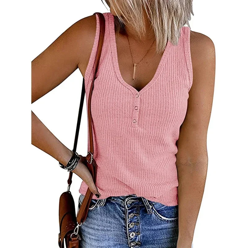Laura | Atmungsaktives ärmelloses Sommer Top mit V-Ausschnitt für Damen