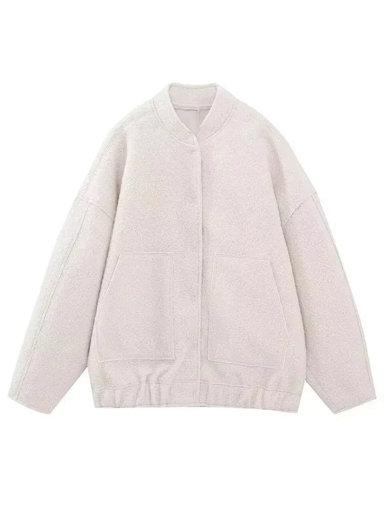 Karin | Damen Winterjacke mit Knöpfen und lockerer Passform