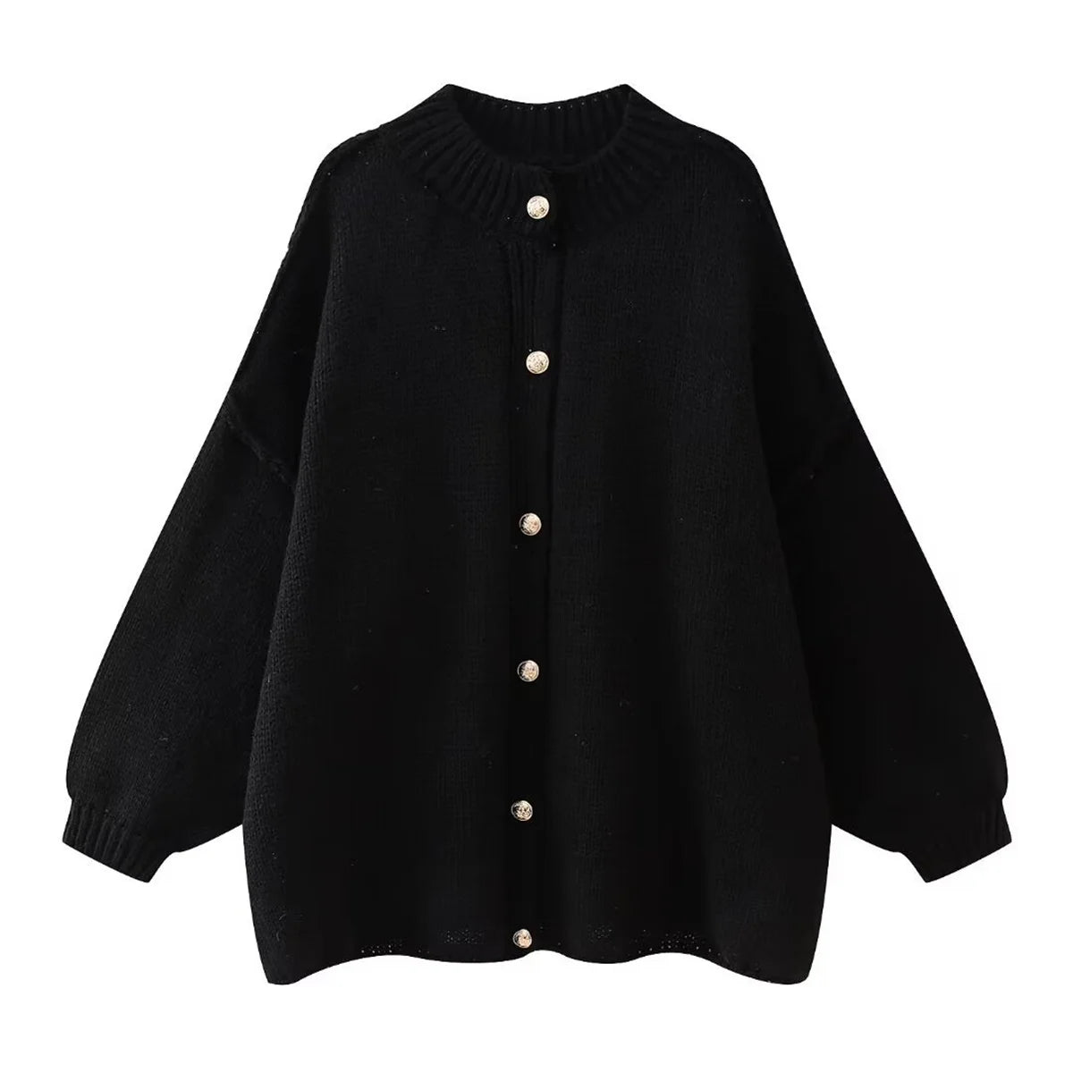 Edith | Damen Winter Strickjacke mit Knöpfen
