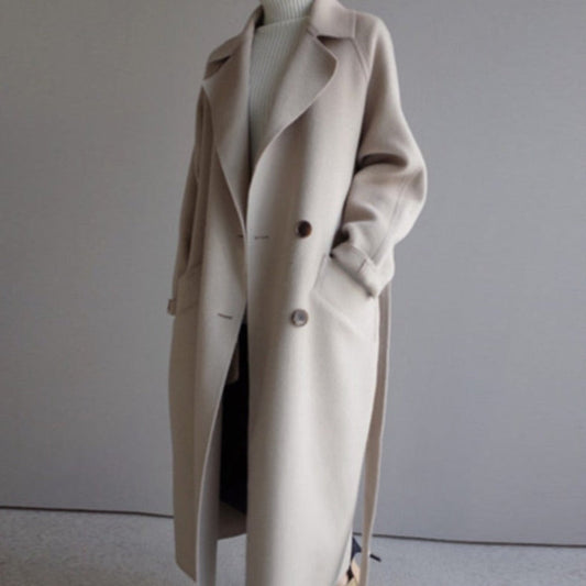 Lydiaa | Damen Oversized Langmantel mit Seitentaschen