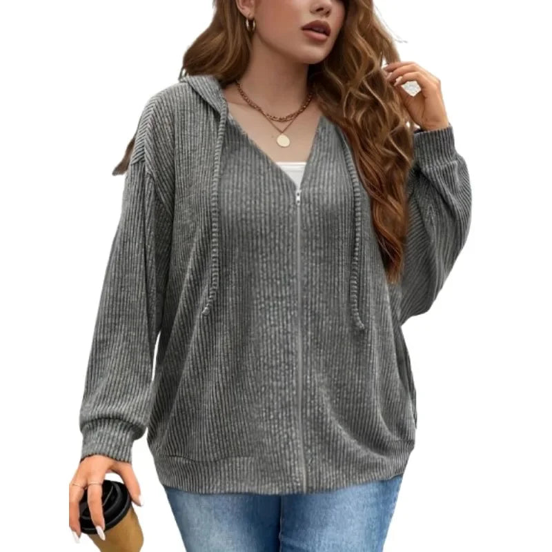 Theresa | Damen Winter-Hoodie-Jacke mit Reißverschluss