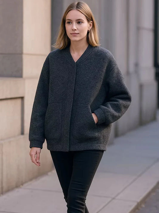 Karin | Damen Winterjacke mit Knöpfen und lockerer Passform