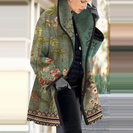 Daniela | Damen Wintermantel mit Blumenstickerei