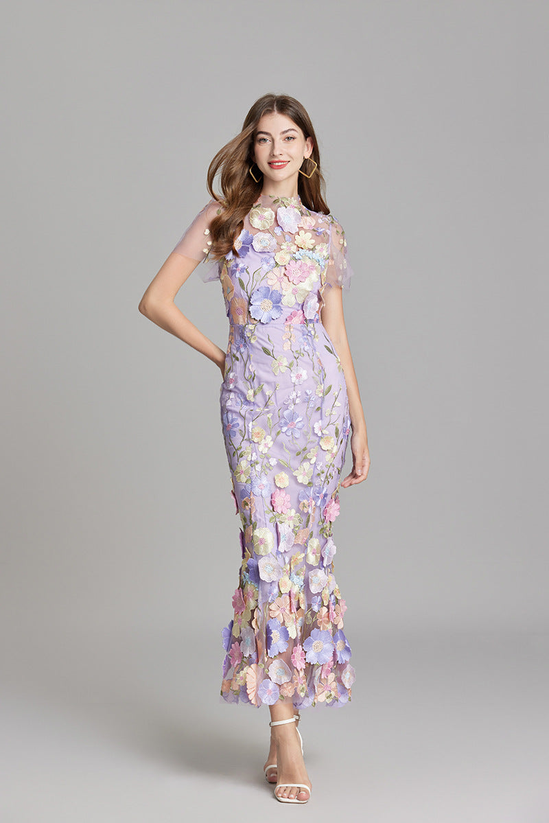 Lara | Elegantes Blumenkleid aus Mesh