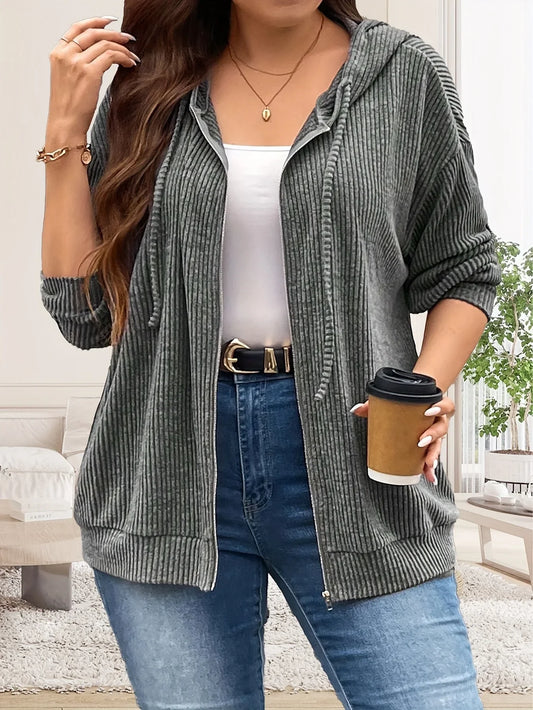 Theresa | Damen Winter-Hoodie-Jacke mit Reißverschluss