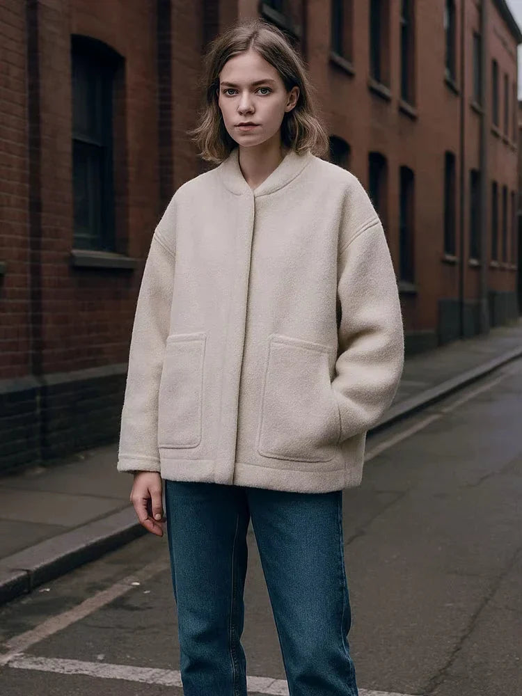 Karin | Damen Winterjacke mit Knöpfen und lockerer Passform