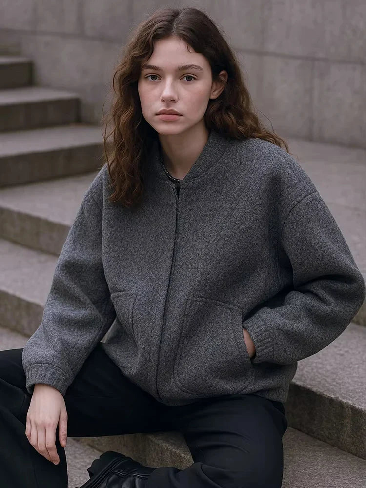 Karin | Damen Winterjacke mit Knöpfen und lockerer Passform