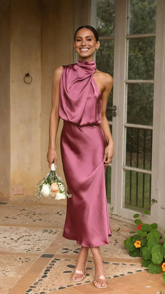 Helga | Elegantes Und Stilvolles Drapiertes Midikleid