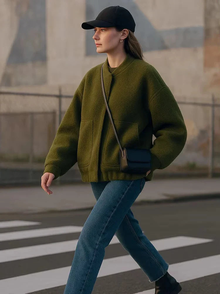 Karin | Damen Winterjacke mit Knöpfen und lockerer Passform