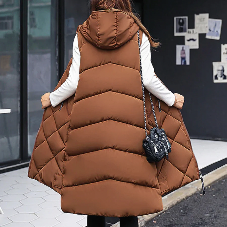 Andrea | Moderne Lange Pufferweste für Damen