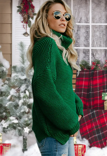 Veronika | Eleganter Grobstrick Rollkragenpullover für Damen