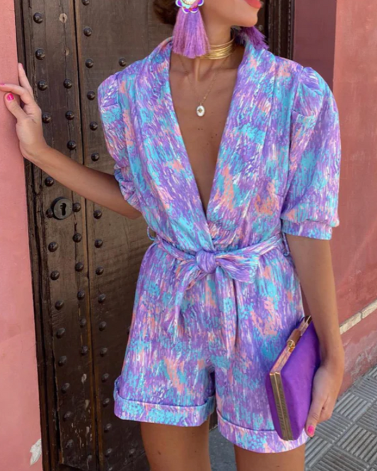 Stefanie | Weites Kleid mit kurzen Ärmeln & Taschen