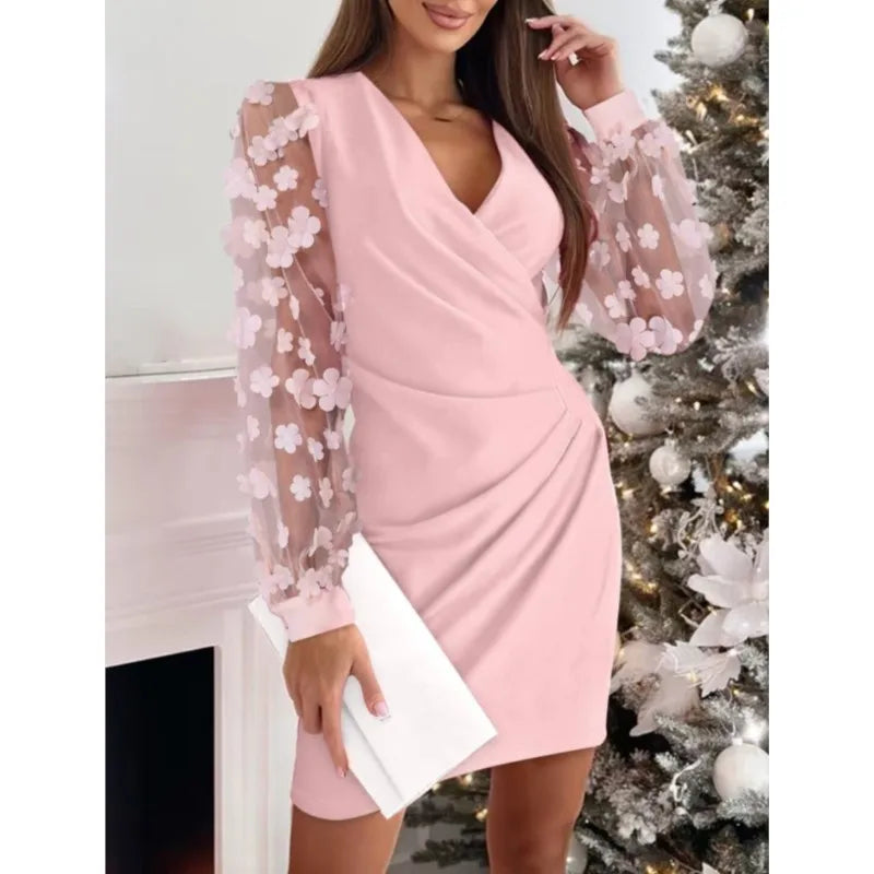 Verena | Elegantes Winterkleid für Damen mit transparenten Ärmeln