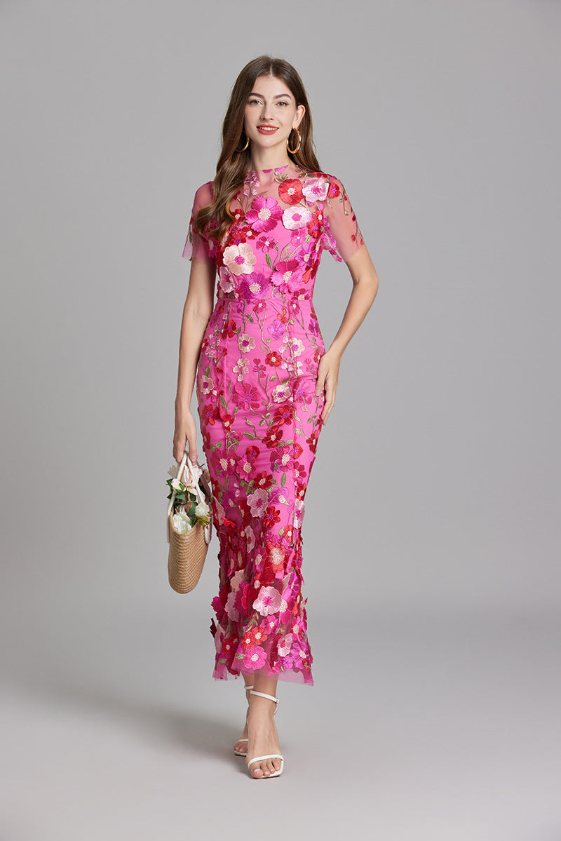 Lara | Elegantes Blumenkleid aus Mesh