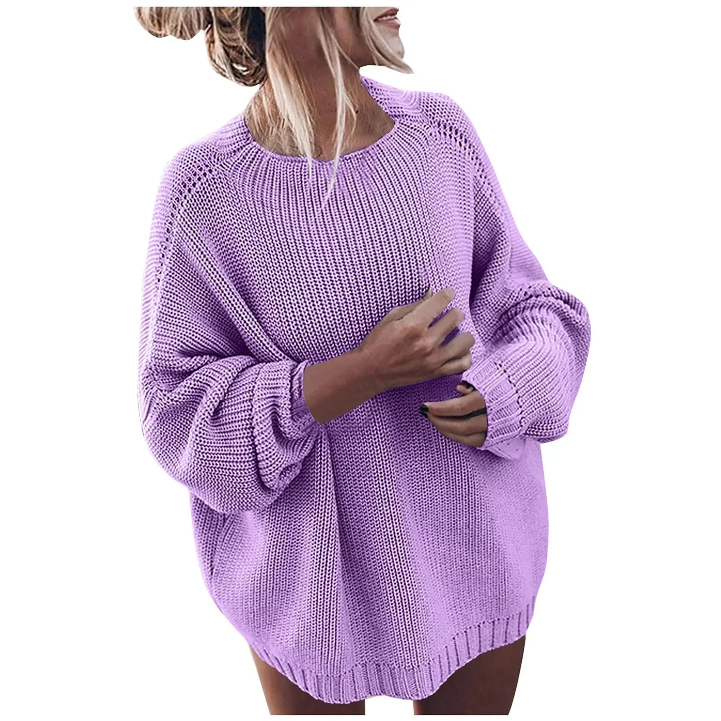 Elfriede | Damen Zweifarbiger Strickpullover mit Musterdesign
