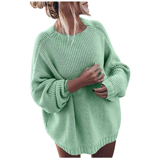 Elfriede | Damen Zweifarbiger Strickpullover mit Musterdesign