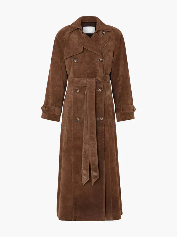 Veronika - Eleganter Wildleder Trenchcoat