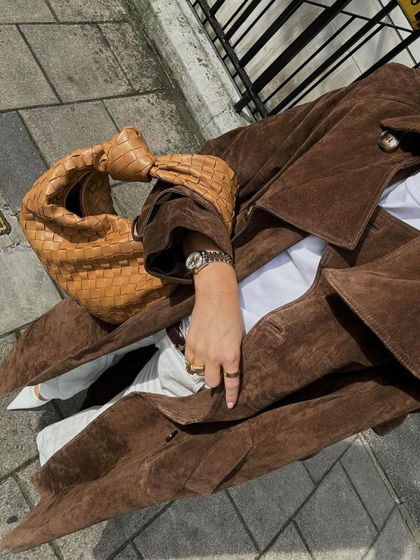 Veronika - Eleganter Wildleder Trenchcoat