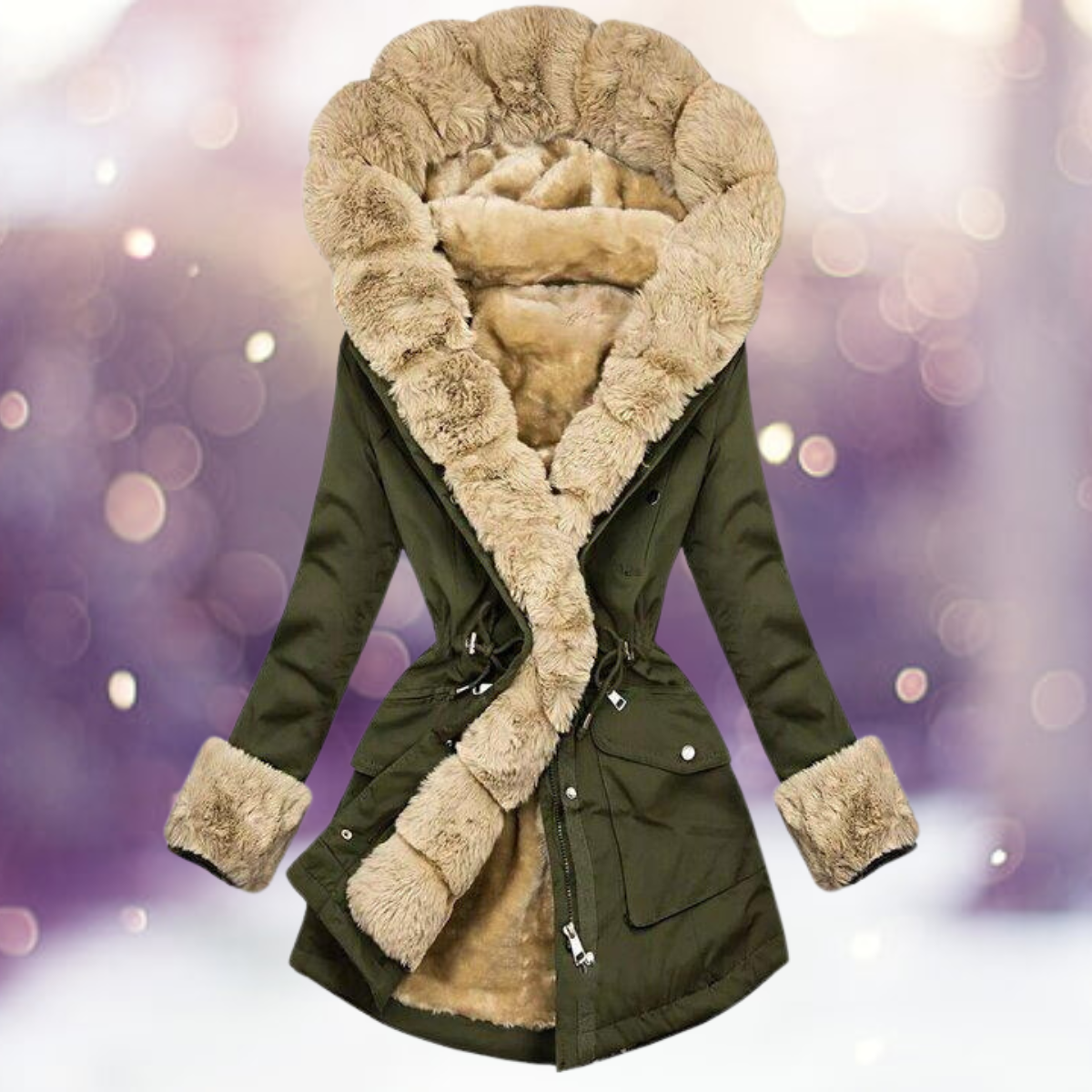 Daniela | Damen Winterparka mit weißem Fell