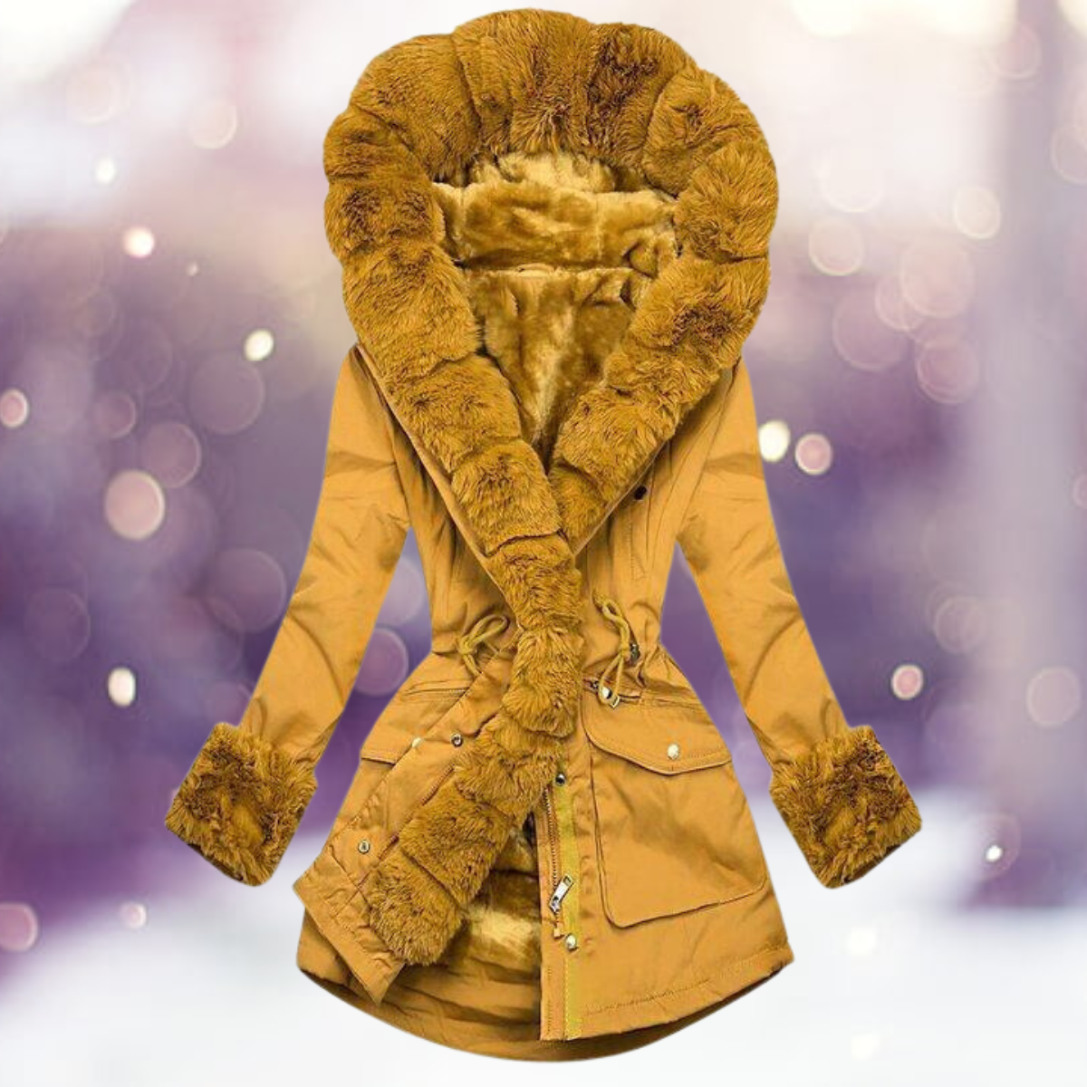 Daniela | Damen Winterparka mit weißem Fell