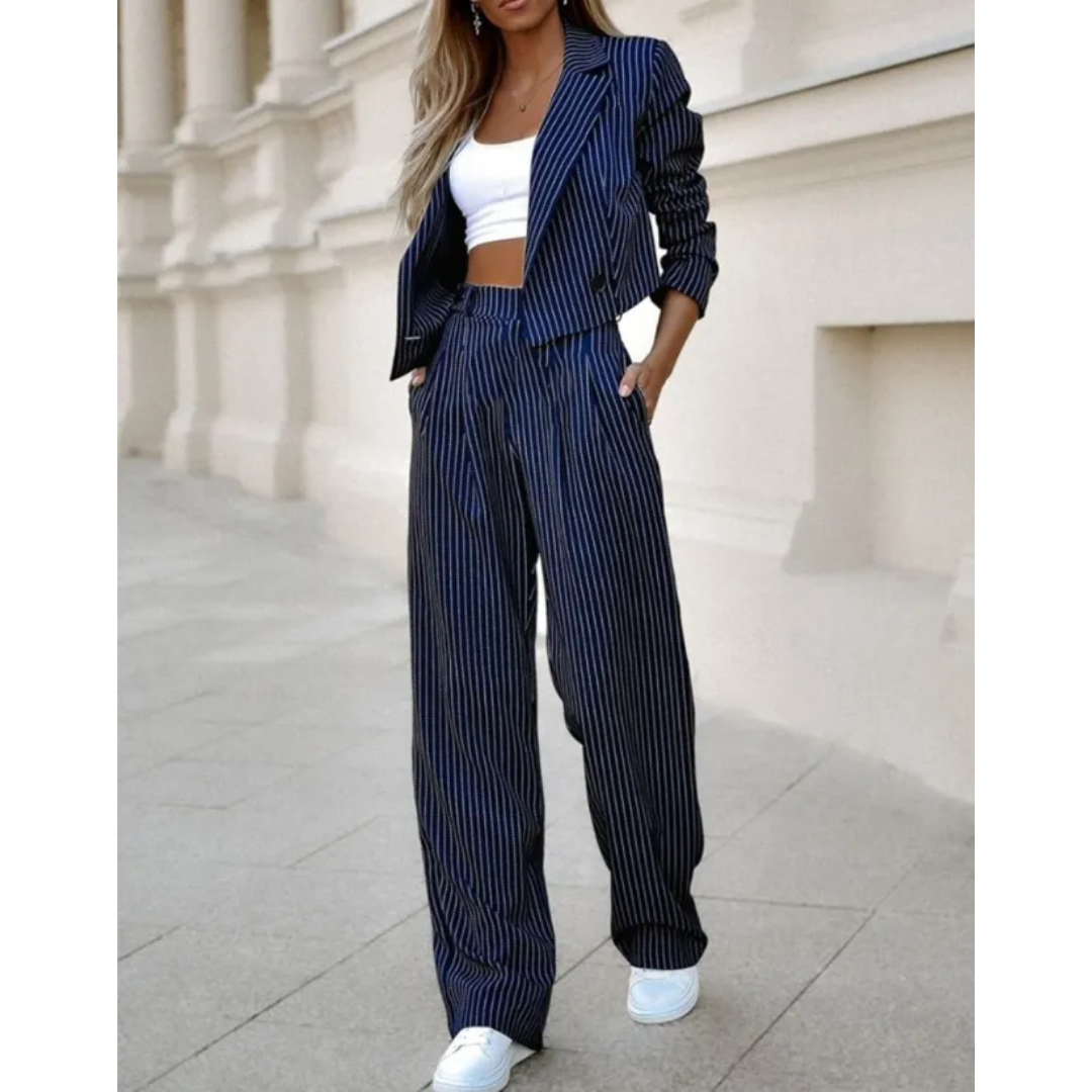 Irina | Damen Zweiteiliges Blazer Set mit Streifen