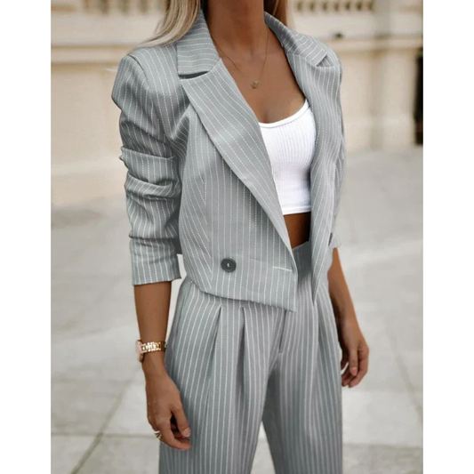 Irina | Damen Zweiteiliges Blazer Set mit Streifen