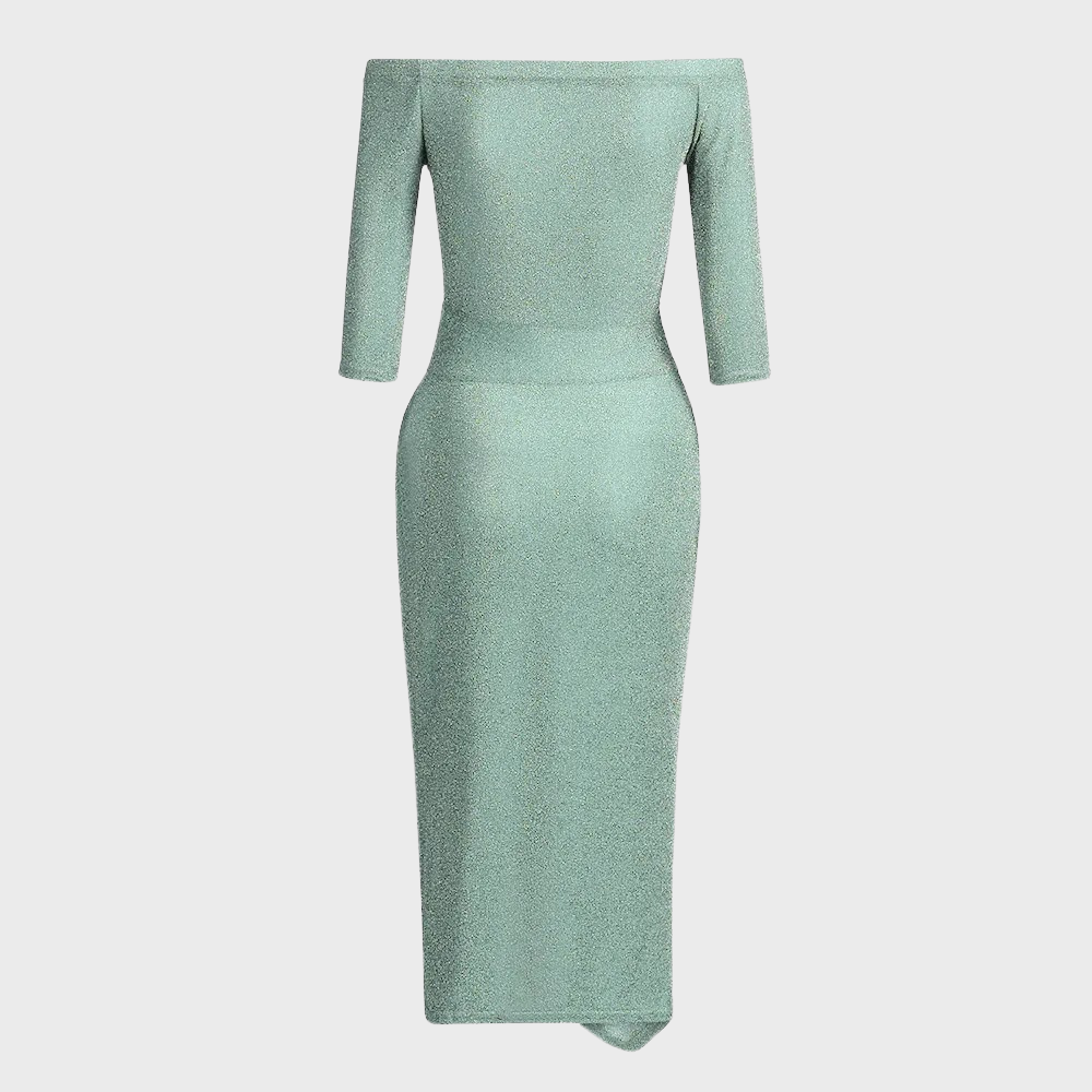 Elfriede | Schulterfreies Gerafftes Kleid Für Damen