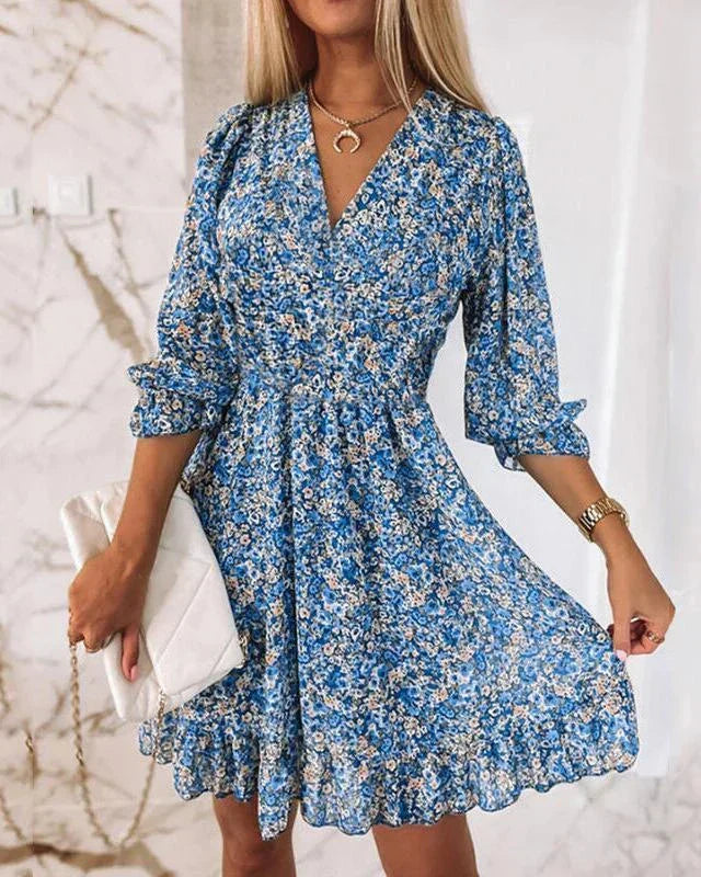 Laura | Elegantes Boho Sommerkleid mit V-Ausschnitt