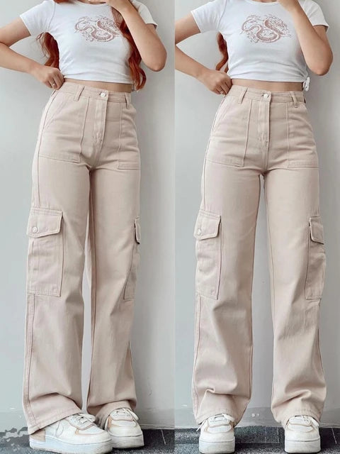 Kerstin | Damen Winter-Cargohose mit Hohem Bund