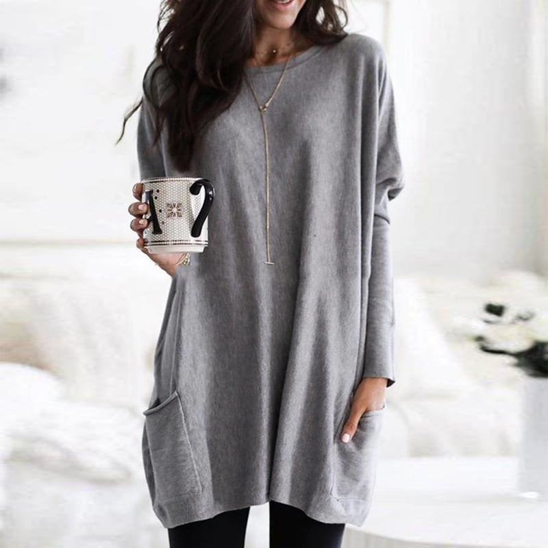 Stefanie | Bequemer Langer Pullover mit Taschen