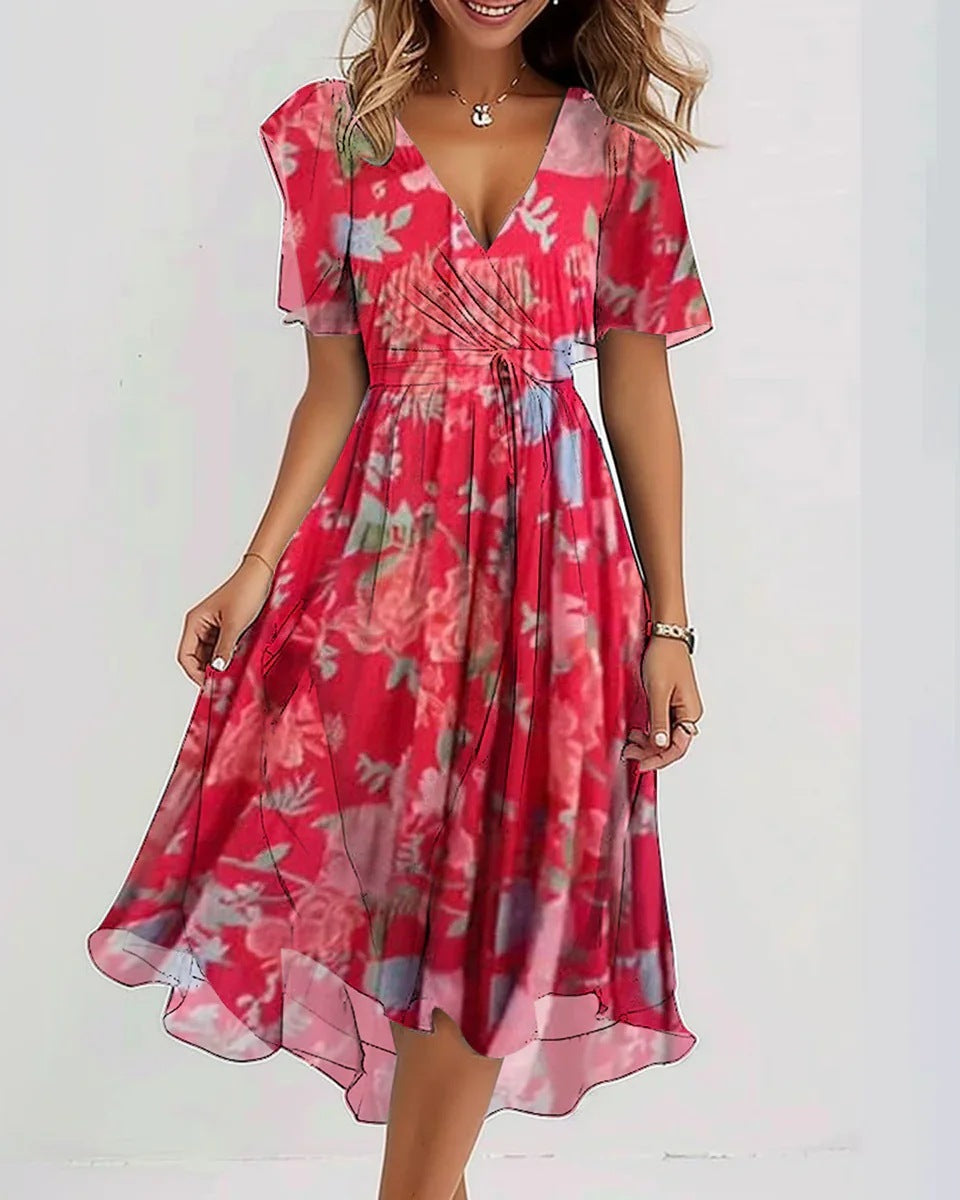 Nicole | Elegantes Sommerkleid mit Kurzarm Damen