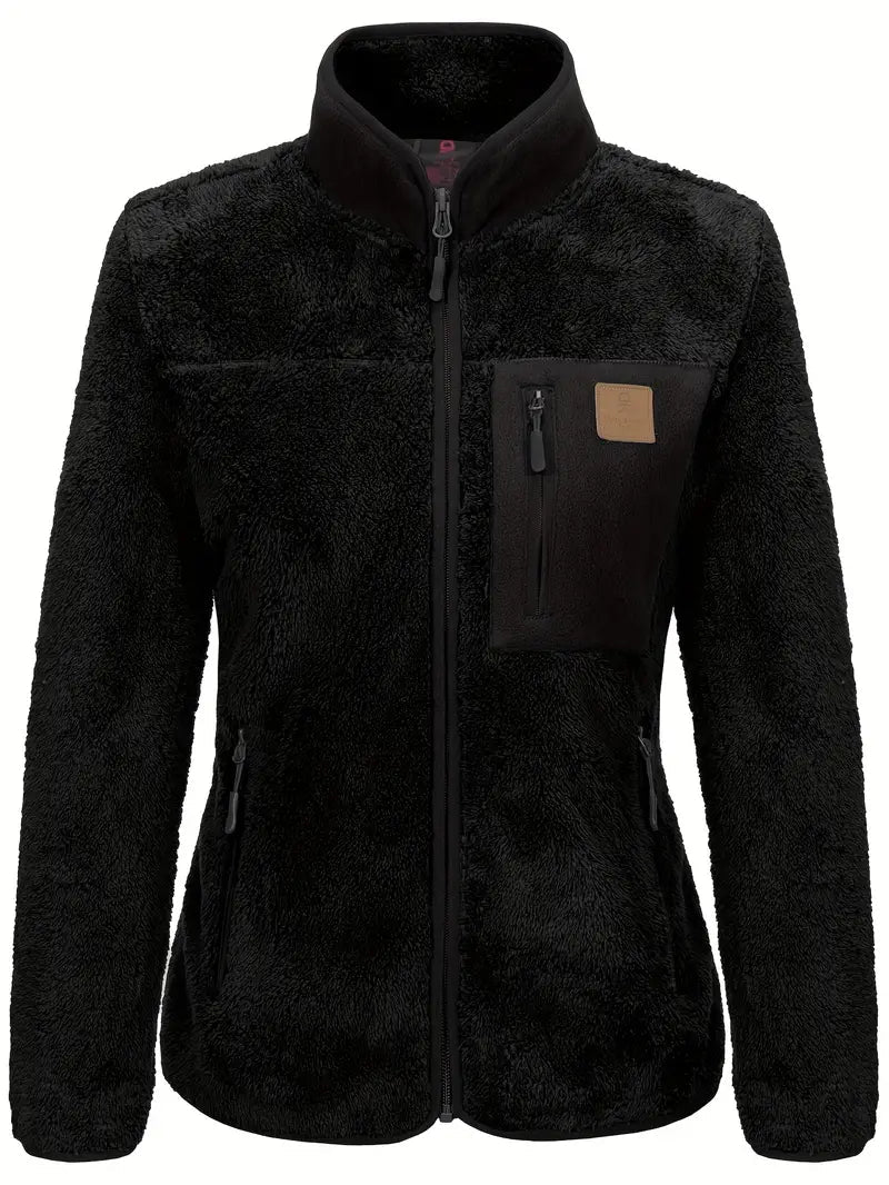 Christa | Damen Winter-Fleecejacke mit Reißverschlusstaschen