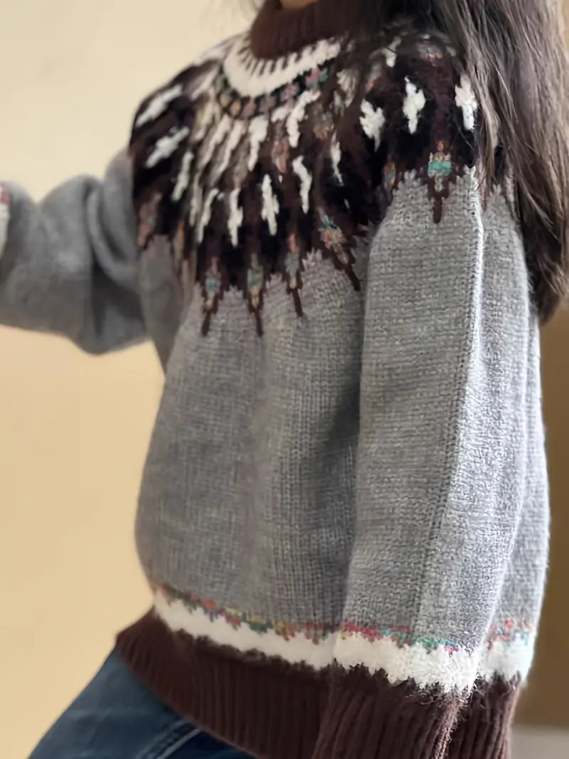 Daniela | Damen Gemütlicher Winterstrickpullover