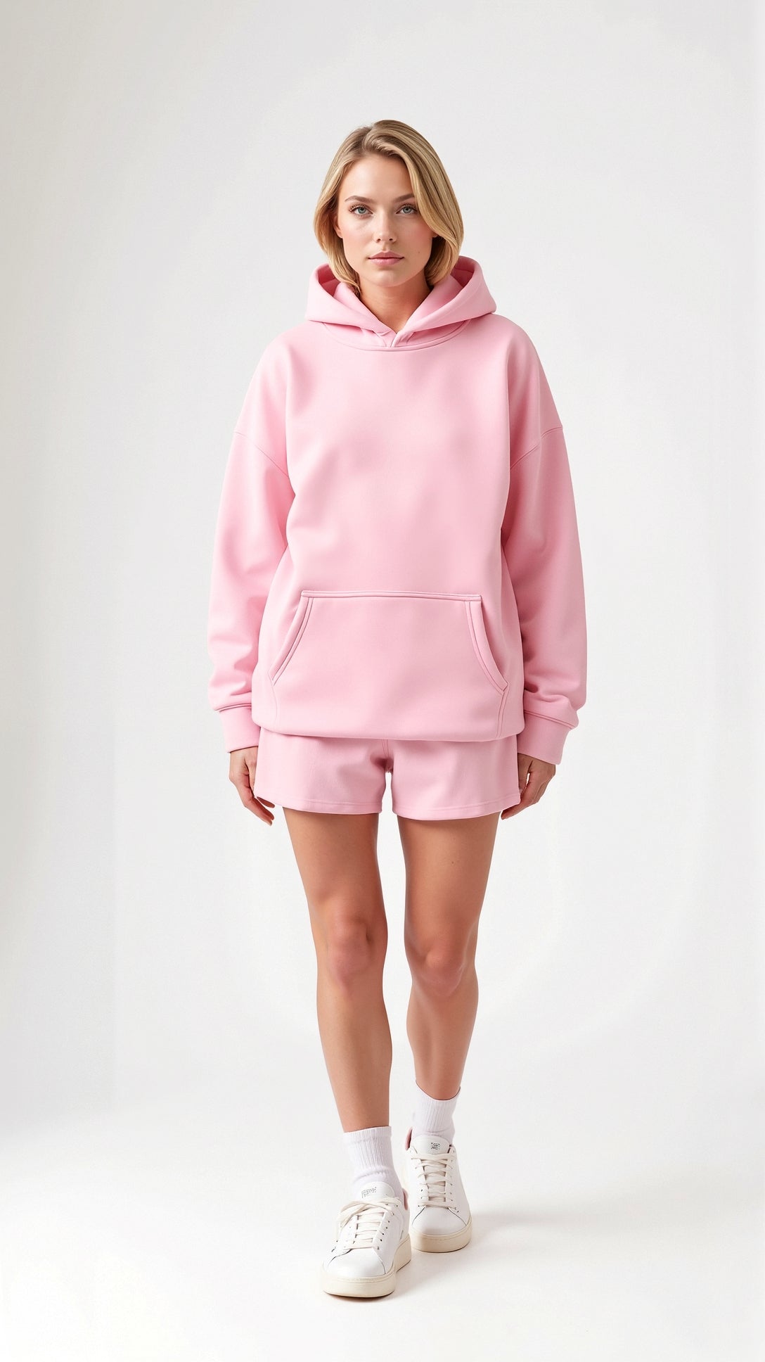 Annika | Damen Kapuzenpullover mit Tropenmuster und Kängurutasche