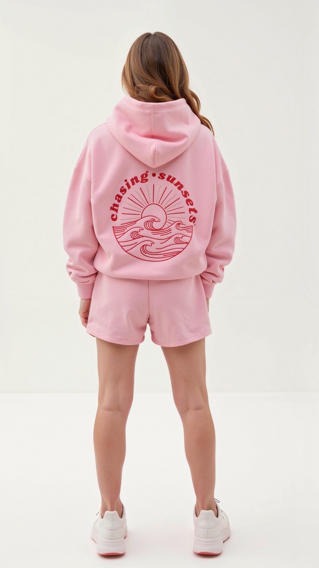 Annika | Damen Kapuzenpullover mit Tropenmuster und Kängurutasche