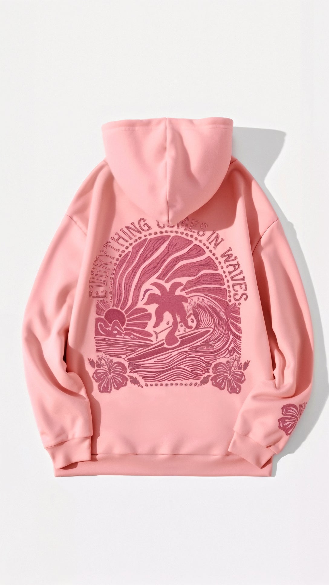 Annika | Damen Kapuzenpullover mit Tropenmuster und Kängurutasche