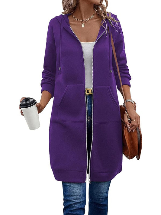 Gabriela | Damen Lange Winterjacke mit Kapuze