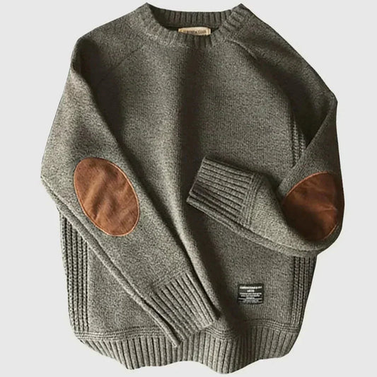 Nadine | Damen Winter-Strickpullover mit Ellenbogen-Patches