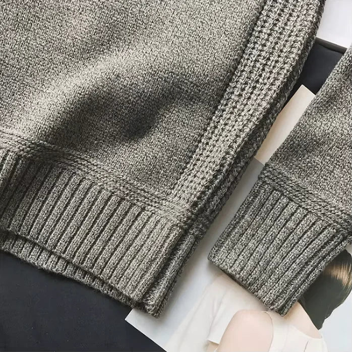 Nadine | Damen Winter-Strickpullover mit Ellenbogen-Patches