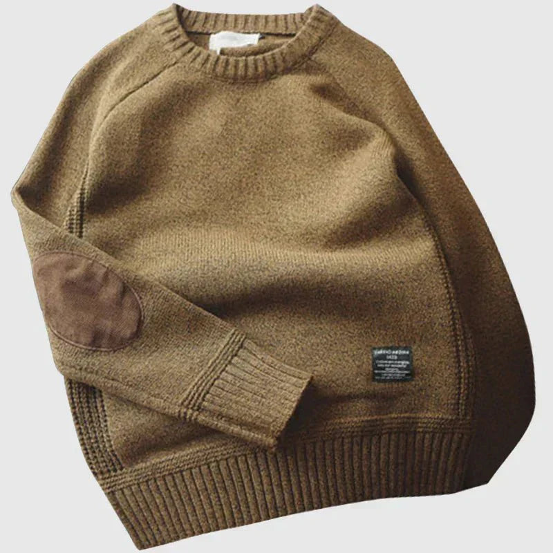 Nadine | Damen Winter-Strickpullover mit Ellenbogen-Patches