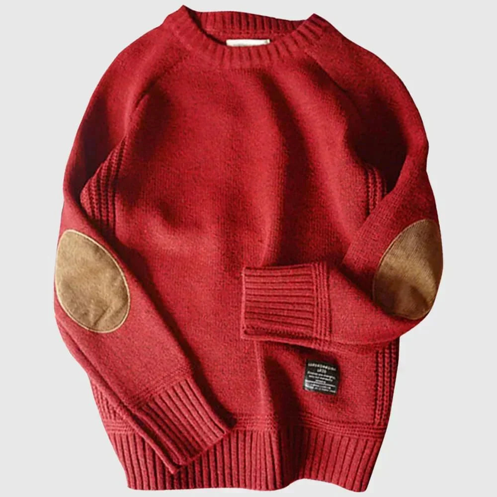 Nadine | Damen Winter-Strickpullover mit Ellenbogen-Patches
