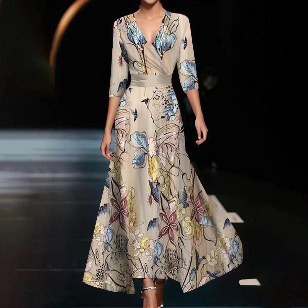 Edith | Stylisches Elegantes Kleid mit Print