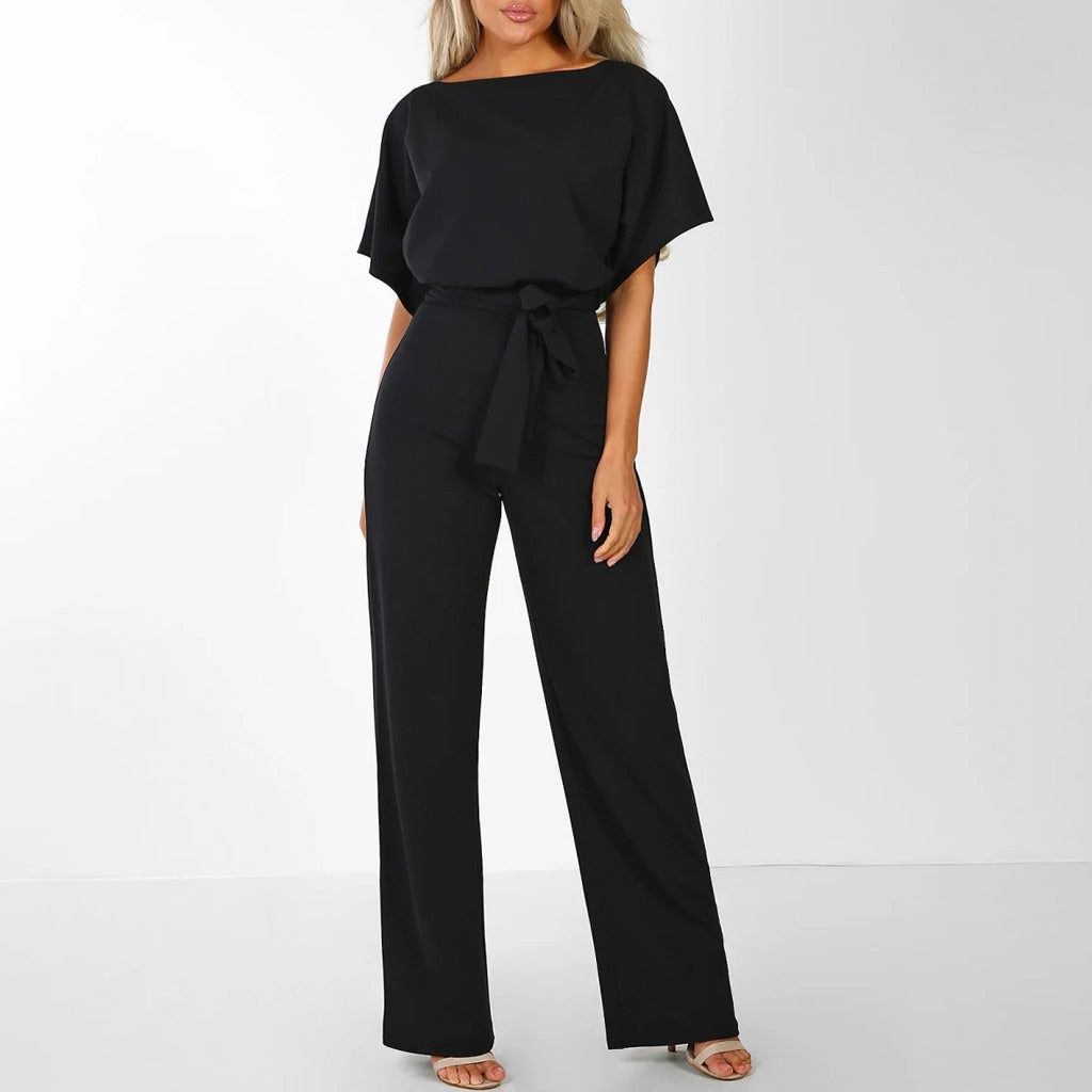 Elsa | Schicker Jumpsuit mit Gürtel und Weitem Bein