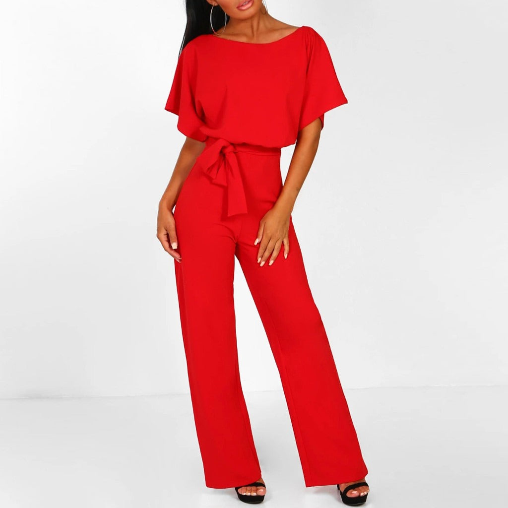 Elsa | Schicker Jumpsuit mit Gürtel und Weitem Bein