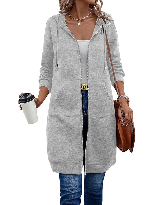 Gabriela | Damen Lange Winterjacke mit Kapuze