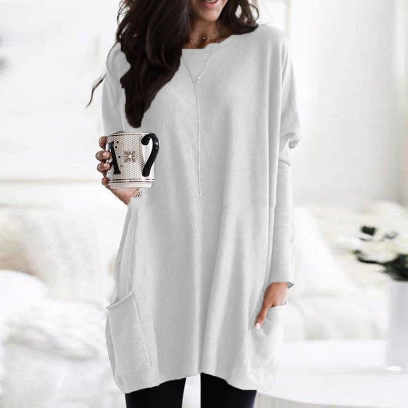 Stefanie | Bequemer Langer Pullover mit Taschen
